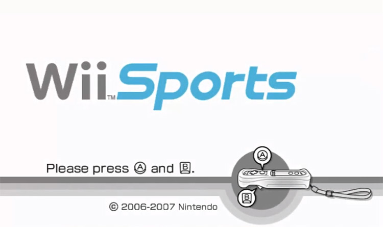 Wii Sports (2006) gameplay title screen