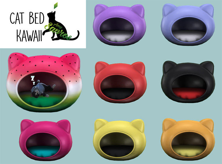 Kawaii Cat Bed CC for The Sims 4