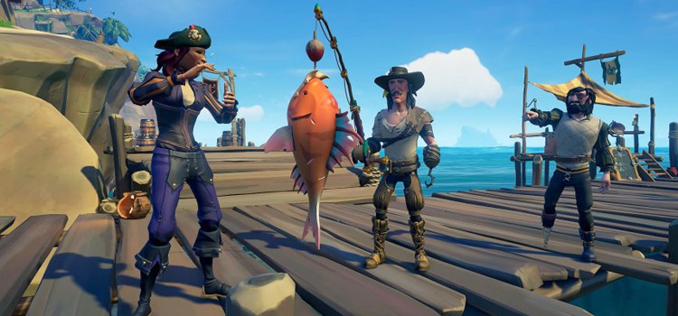 Fishing at the docks - sea of thieves