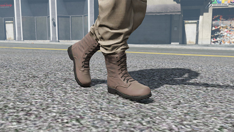 Brown Military Boots / GTA5 Mod