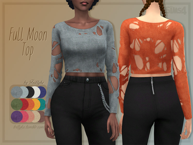 Full Moon Top / Sims 4 CC