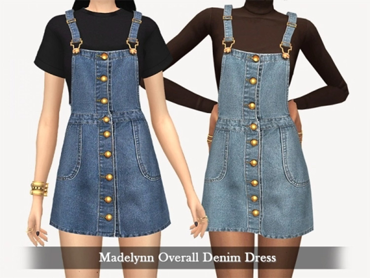 Overall Denim Dress CC for TS4