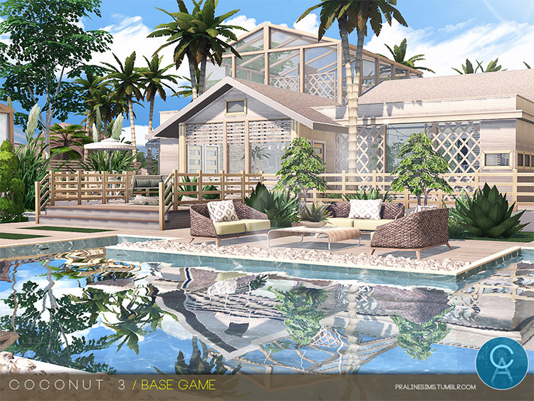 Coconut 3 Home CC for Sims 4