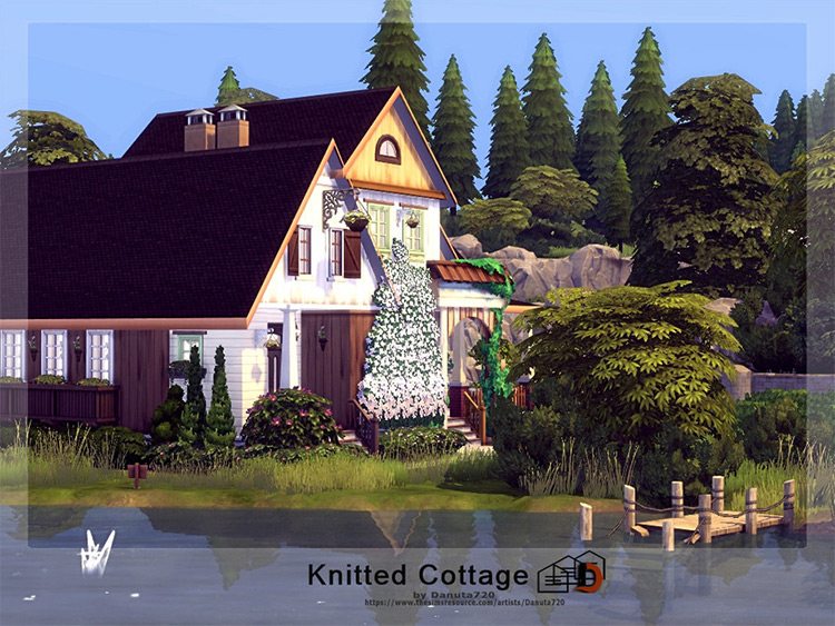 Knitted Cottage CC for Sims 4