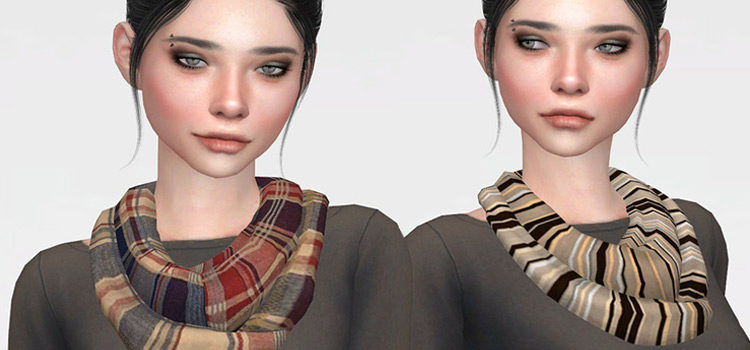 Cute girls scarves CC for The Sims 4
