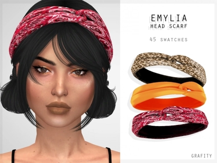 Emylia Head Scarf CC for The Sims 4