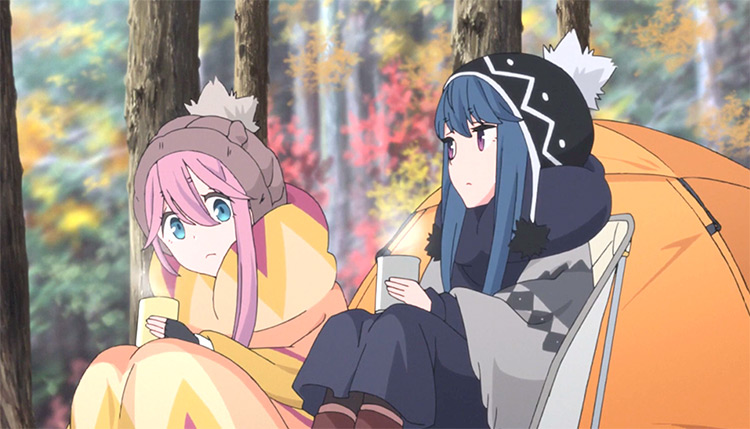 Girls in forest - Yuru Camp Anime