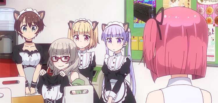 Cute girls in maid uniforms - New Game! Anime