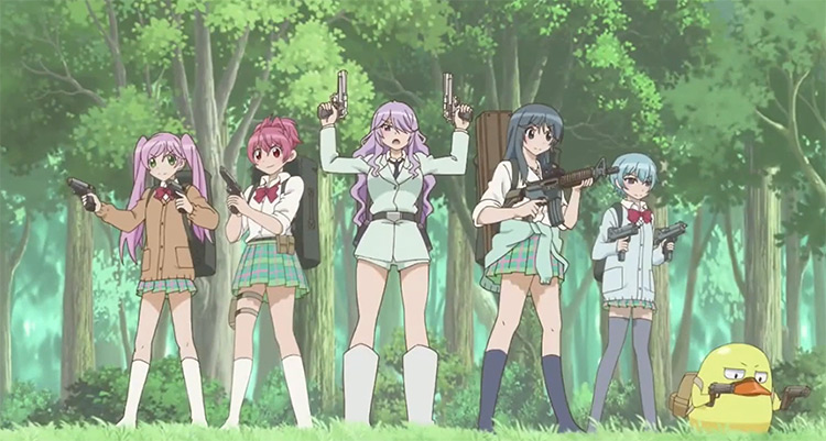 Anime girls with gun for battle - Sabage-bu! Anime