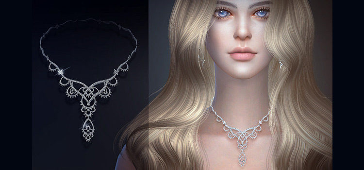 Custom necklace for girls - Sims 4 CC