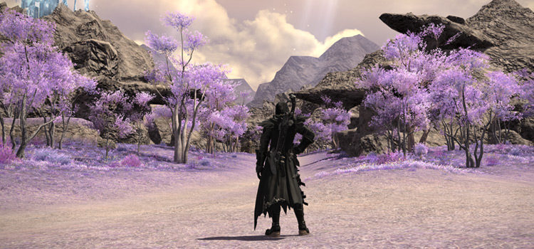 Screenshot of purple path to Crystal Tower / FFXIV
