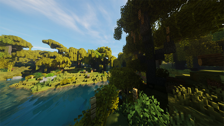 Round Trees mod for Minecraft