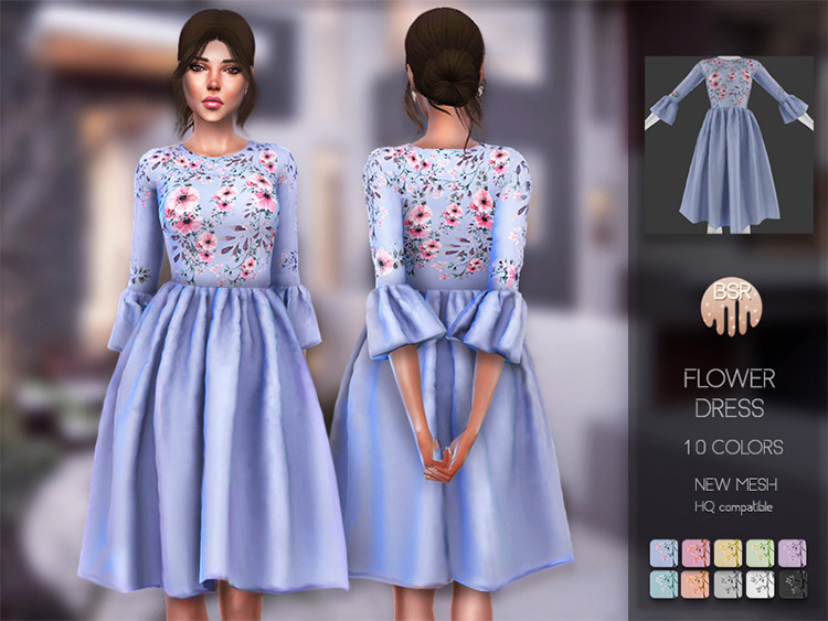 Flower Dress BD115 / TS4 CC