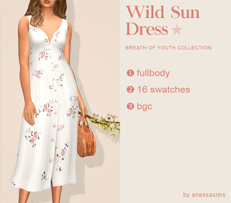 Wild Sun Dress for The Sims 4