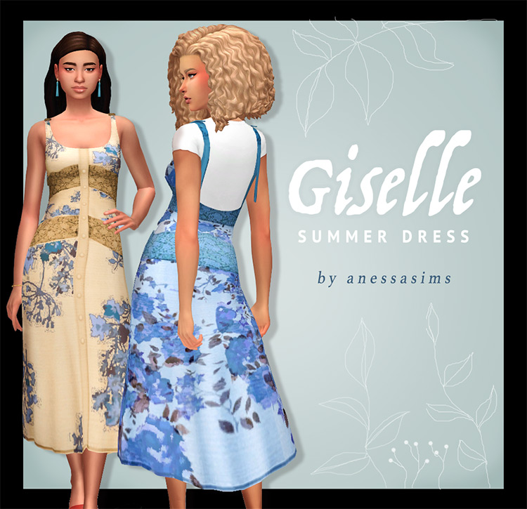 Giselle Summer Dress / Sims 4 CC