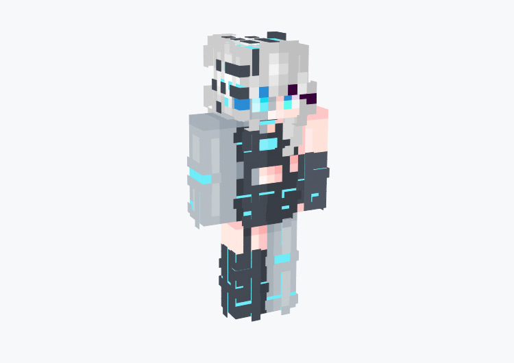 Blue-eyed Cyborg Girl / Minecraft Skin