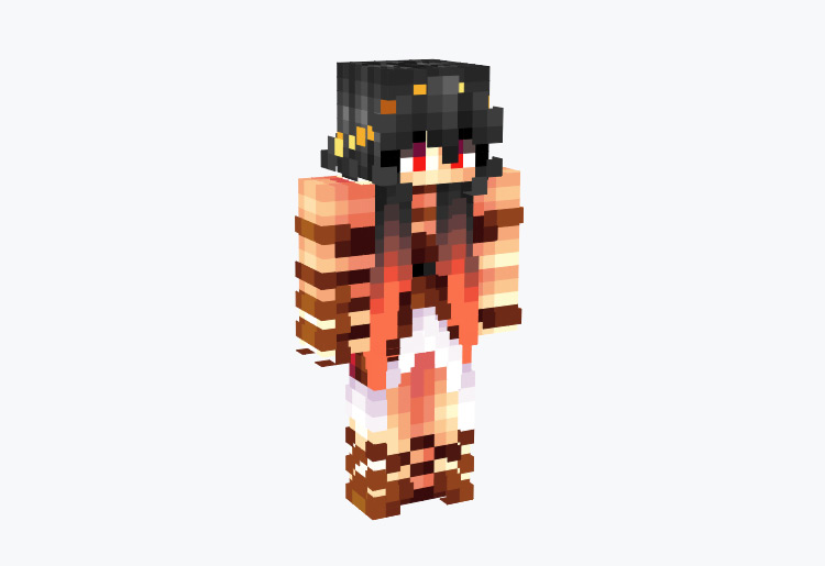 Red and Black Ashes Girl / Minecraft Skin