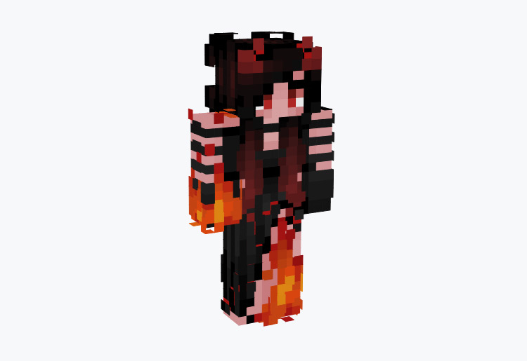 Red-Eyes Fire Demon Girl / Minecraft Skin