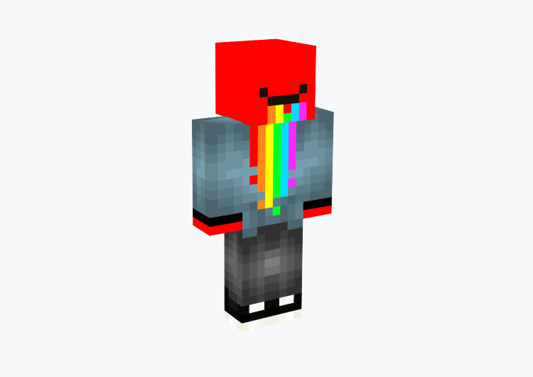 Red-faced Derp Puking Rainbow / Minecraft Skin