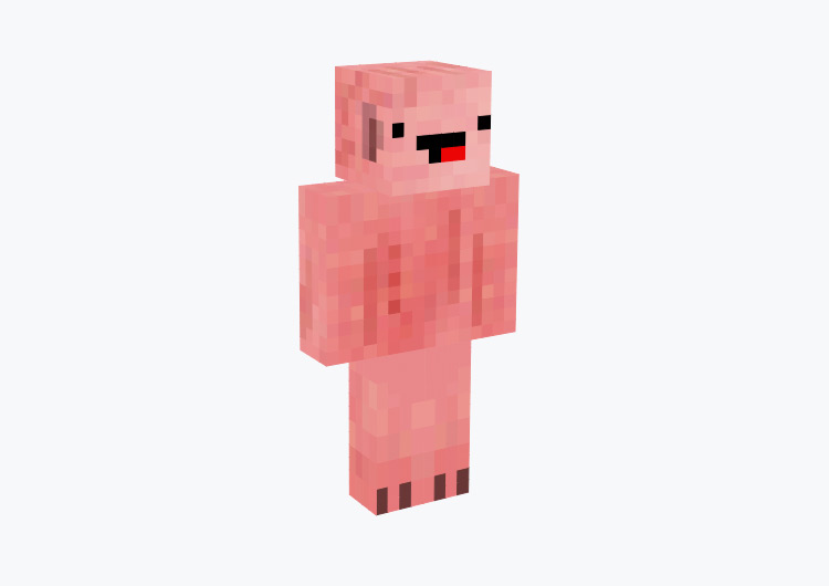 Pink Pig with Derp Face / Minecraft Skin