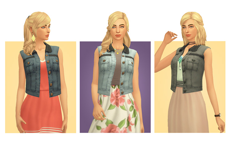 Kaleigh Vest for Girls / Sims 4 CC
