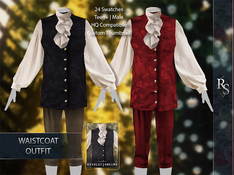 Waistcoat Outfit CC for The Sims 4