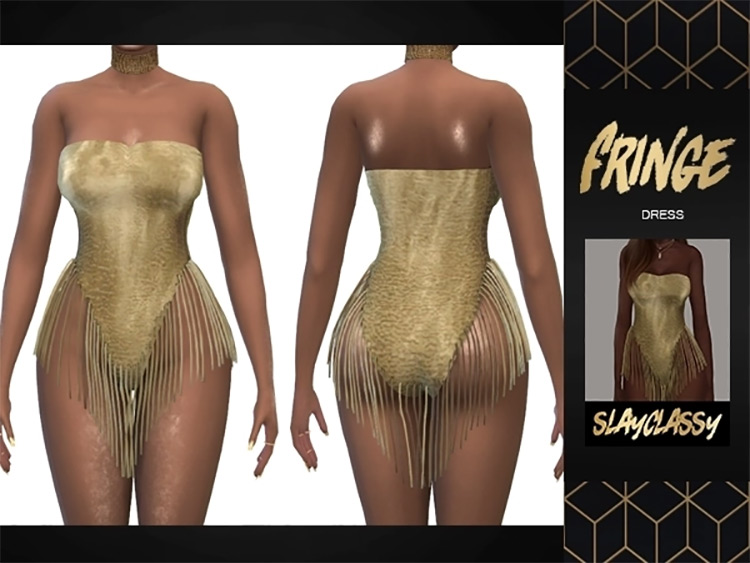Beyonce Fringe Dress for The Sims 4