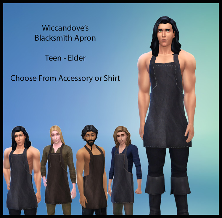 Men’s Blacksmith Apron / Sims 4 CC