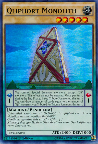 Qliphort Monolith Yu-Gi-Oh! Card
