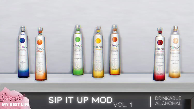 Sip it UP Mod & Deco Drinks Set / Sims 4 CC