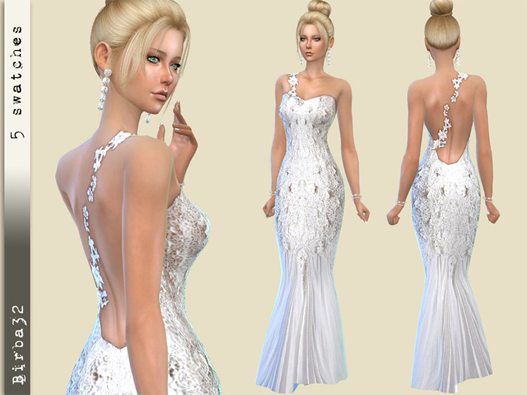 Wedding Dress 18_1 by Birba32 / Sims 4 CC