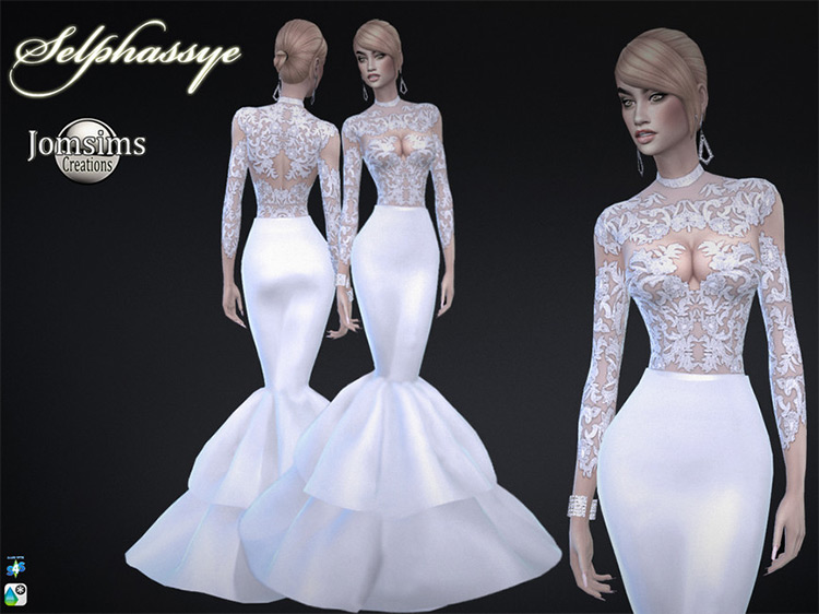 Selphassye Wedding Dress by jomsims / Sims 4 CC