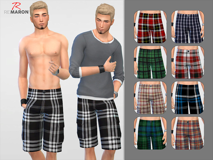 Grid Shorts Sims 4 CC screenshot