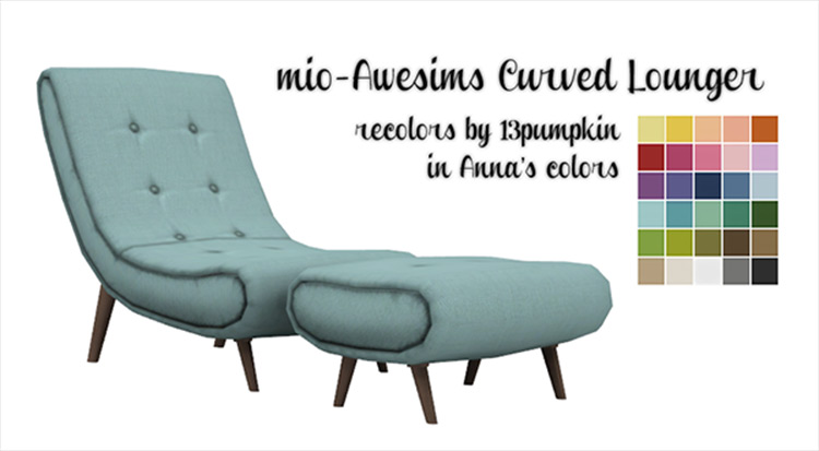 Awesims Curved Lounger CC for Sims 4