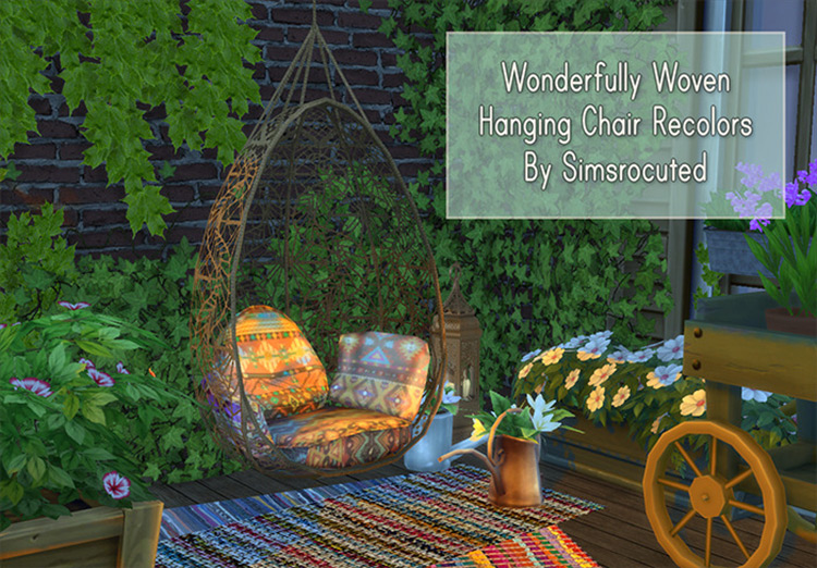 Wonderfully Woven Hanging Chair CC for Sims 4