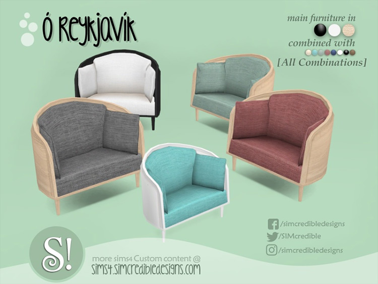 Oh Reykjavik large arm chair Sims 4 CC