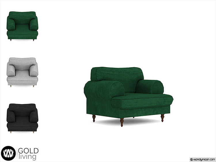 Gold Living Chair CC for Sims 4