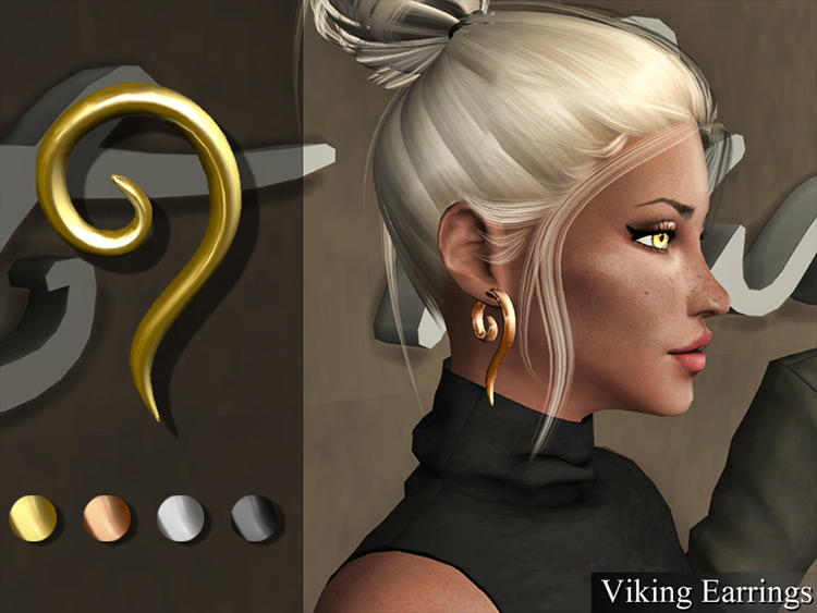 Viking Earrings CC for Sims 4