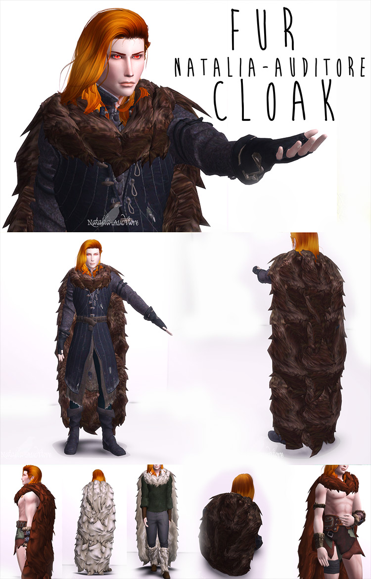 Fur Cloak Sims 4 CC screenshot