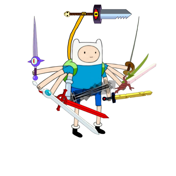Finn using sword meme