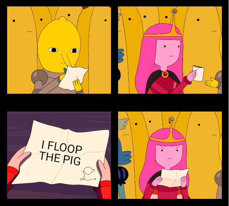 I floop the pig Princess Bubblegum