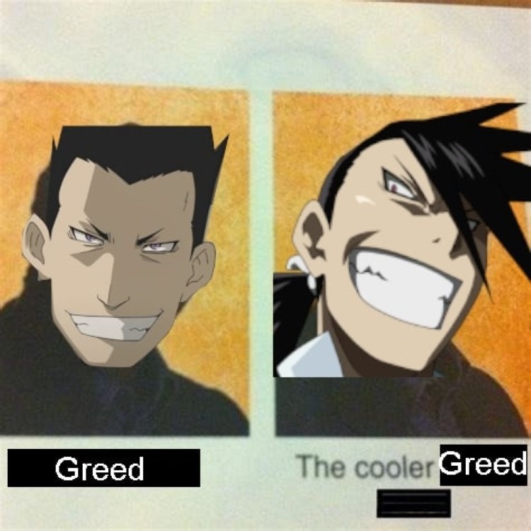 Greed and the cooler Greed Fullmetal Alchemist meme