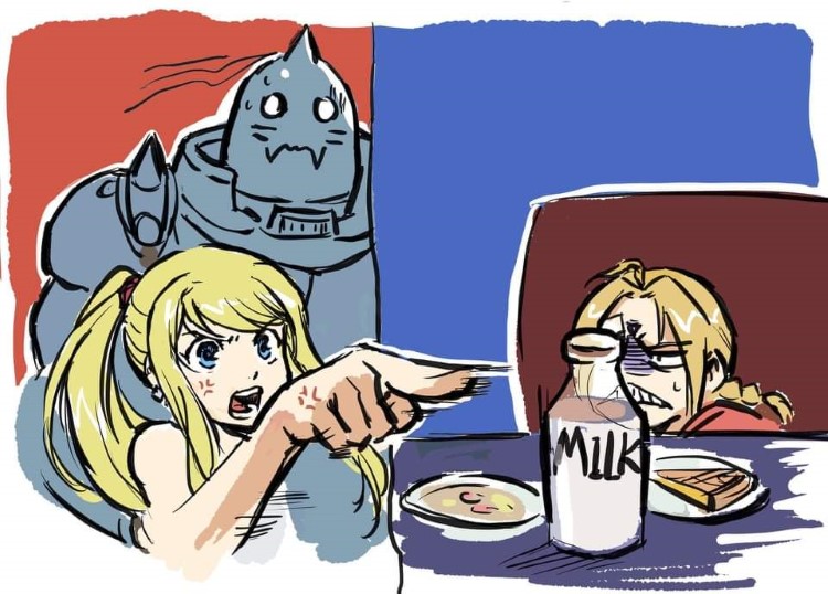 Winry and Ed, Al Elric meme