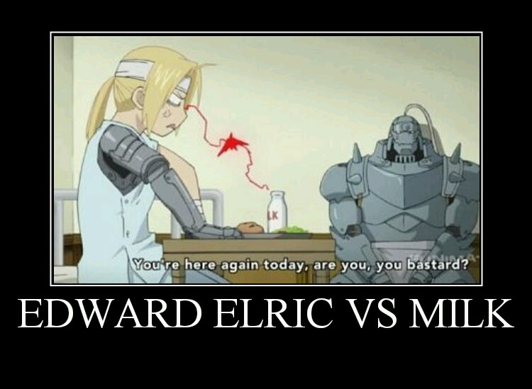 Edward Elric vs Milk meme