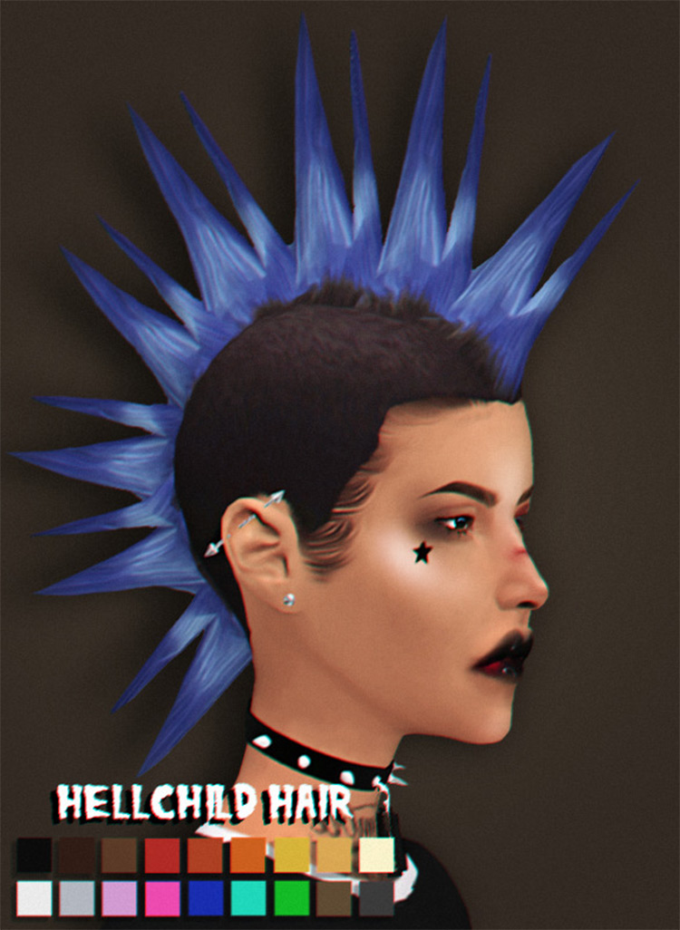 Hellchild Hair - Mohawk-Style CC