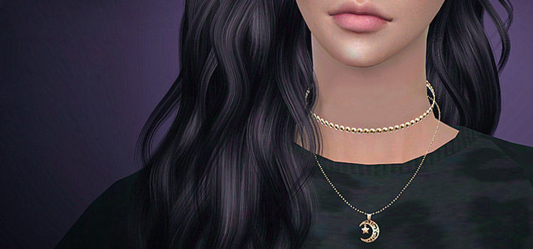 Sims 4 SClub Moon Necklace CC