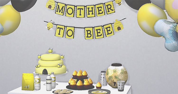 Bee Baby Shower Set The Sims 4 CC