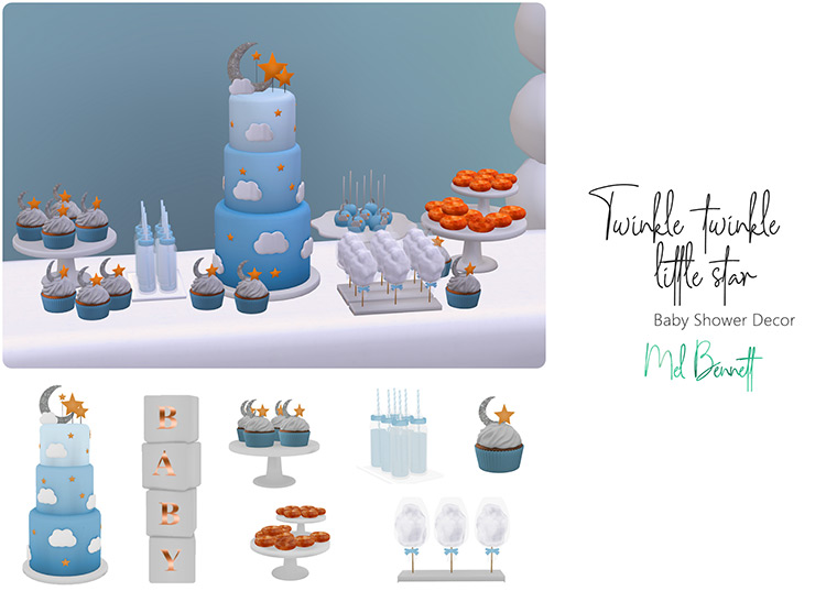 Twinkle Twinkle Little Star Baby Shower Décor Sims 4 CC