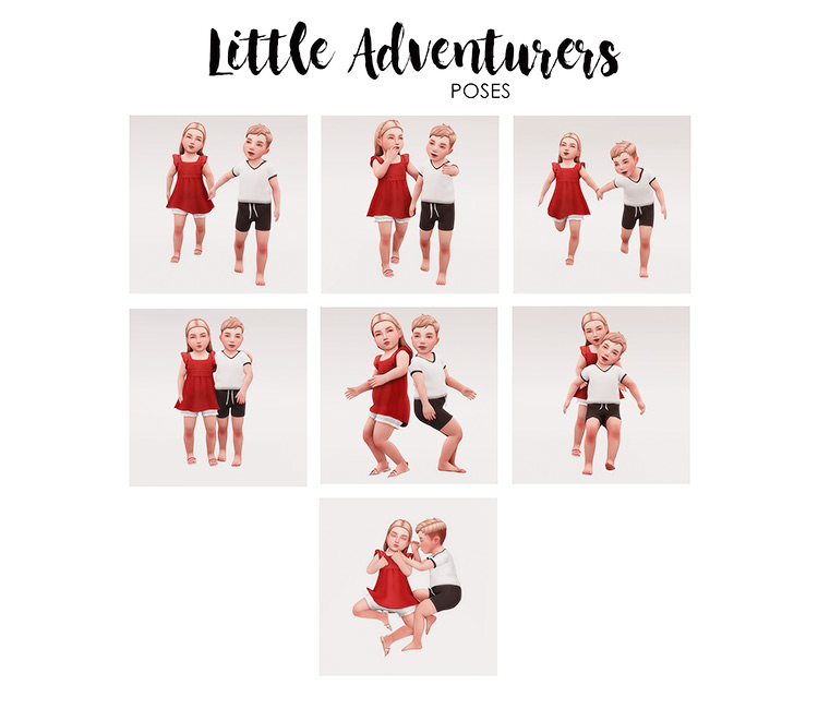 Little Adventurers Poses Sims 4 CC