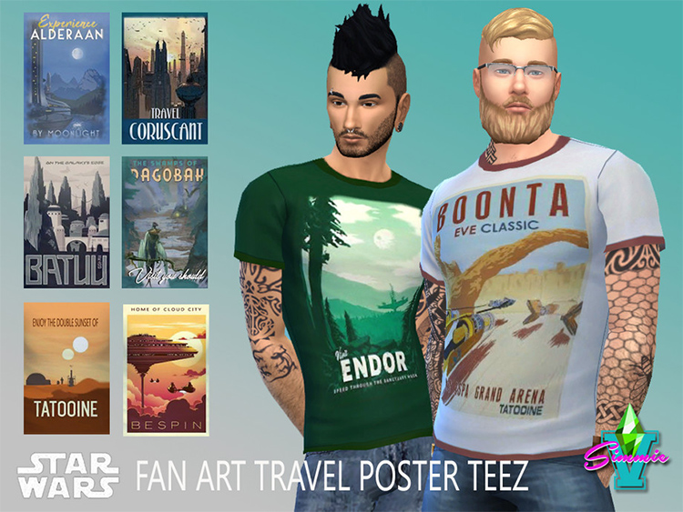 Star Wars Travel Poster t-shirts - Sims 4 CC